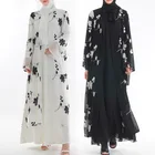 2019 new design beautiful islamic embroidery dubai style front open abaya