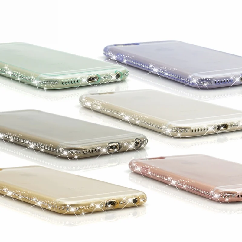 Portefeuille For iPhone X Case Luxury Bling Glitter Rhinestone TPU Soft Silicone Cases Cover For Apple iPhone 7 Plus 8 6 6S 5 5S (8)