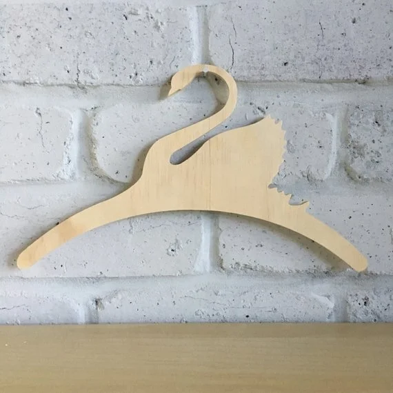 Laser cut natural wooden clothes hanger wood clothes hanger