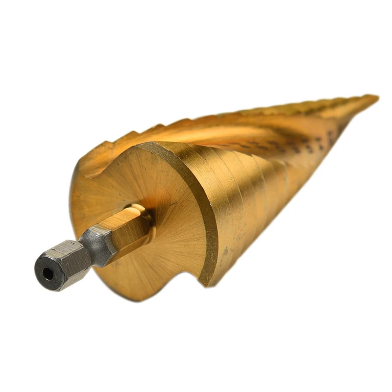 01 MPT 3Pcs HSS Spiral Grooved Center Drill Bit Pagoda Shape Hole Cutter 4-32 4-20 4-12mm Carbide Titanium Step Cone Drill Bit Set