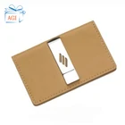 Custom Smart Mens Metal Money Clip / Men Money Clip Card Wallet Genuine Leather