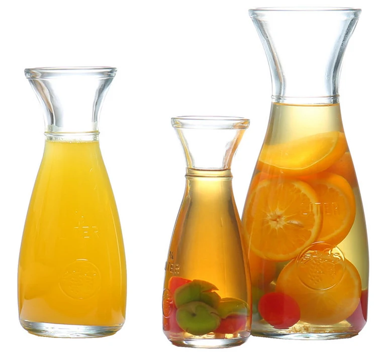 250ml 500ml 1000ml Fresh fruit juice glass bottle , clear round tall