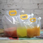 Custom transparent stand up beverage plastic package pouch with spout
