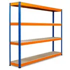 Garage Shelving Storage Unit / Racking 4 Tier Bay / Boltless Warehouse Shelves