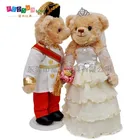 soft teddy bear plush stuffed toys manufacturer wedding bear couple with wedding dresses