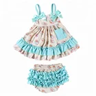 Adorable newborn baby clothes floral print baby outfits swing set for girls