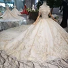 LS20077 flower pattern off shoulder lace tassel long train luxury wedding gowns