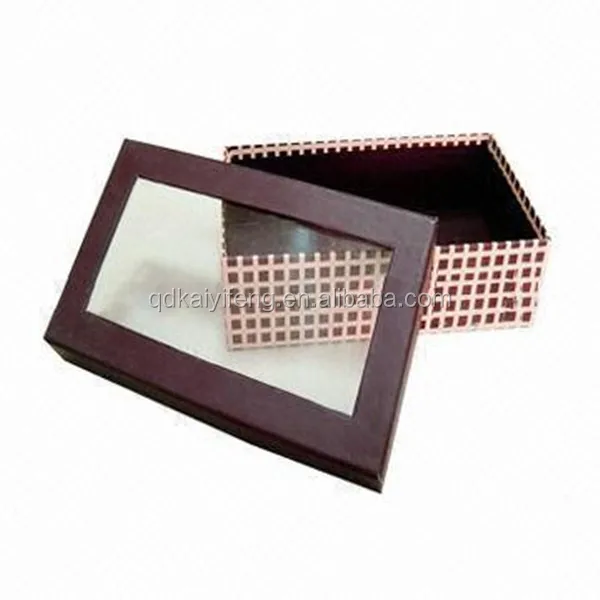 grid with clear window clothing cardboard packaging box for