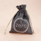Grey small gift canvas muslin cotton drawstring bag