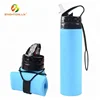 Multiple Colors FDA ECO BPA Free 750lm Smart Travel Wide Mouth Drinking Plastic Outdoor Sports Foldable Silicone Water Bottle