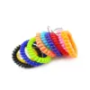 Promotional Colorful Bracelet Flexible Spiral Coil Wrist Band Key Ring Chain Keychain
