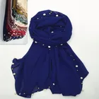 Wholesale bubble chiffon hijab diamonds pearl hijab with beaded Malaysia arab scarf women