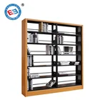 Knock down library furniture metal book shelf iron warehouse book rack 5 tier university bookshelves