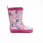 High quality custom beautiful printing fashion kids rubber rain boots wholesale