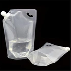 500ML Biodegradable Transparent Nylon Spout Pouch Bag For Children Jelly Juice Liquid