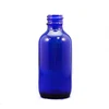 Hot selling 30ml/1oz blue boston round glass bottle with dropper or plastic cap
