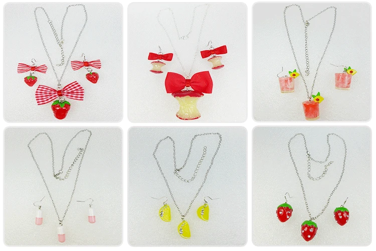 kids jewelry set mixed eco-friendly cute animal pendant bead resin custom necklace