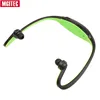 Green sport earphone MP3 music player TF/ SD card slot mini wireless earphone