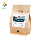 custom printed 340g flat bottom kraft paper coffee bag with zipper
