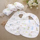 AZO free Wholesale Durable Organic Cotton Printing Muslin Baby Bandana Bib