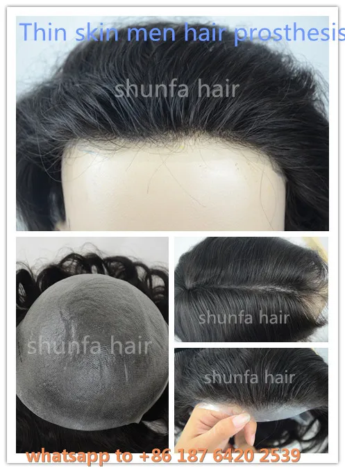 Silicon Base Hair Injection Toupee Silicone Thin Skin Toupee