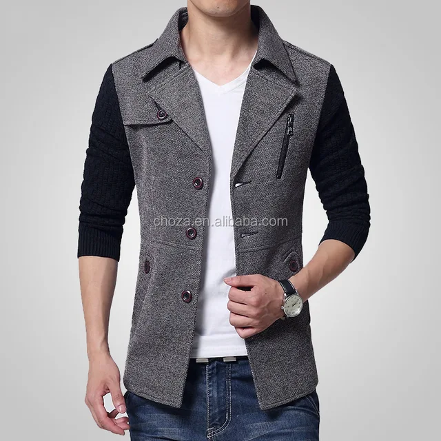 c21972b wholesale men trench coats men fashion winter woolen