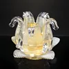 Home Crystal Glass Fruit Plates Bowl Big Tray Office Table Art Display