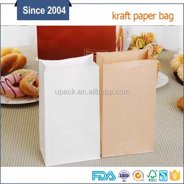 thin paper food packaging kraft paper bag no handle white craft