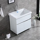 Wholesale Price Modern white Bathroom Cabinet Whit Side Ark/ss bathroom vanities