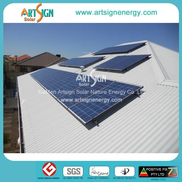 solar panels aluminum bracket, metal rooftop solar panel power