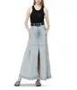 Z80001E 2017 latest girls long denim skirt new design jean skirt for women