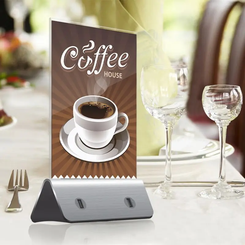 2016 coffee shop multi usb port menu holder table tent cell phone restaurant charger station for mobile phone - ANKUX.COM