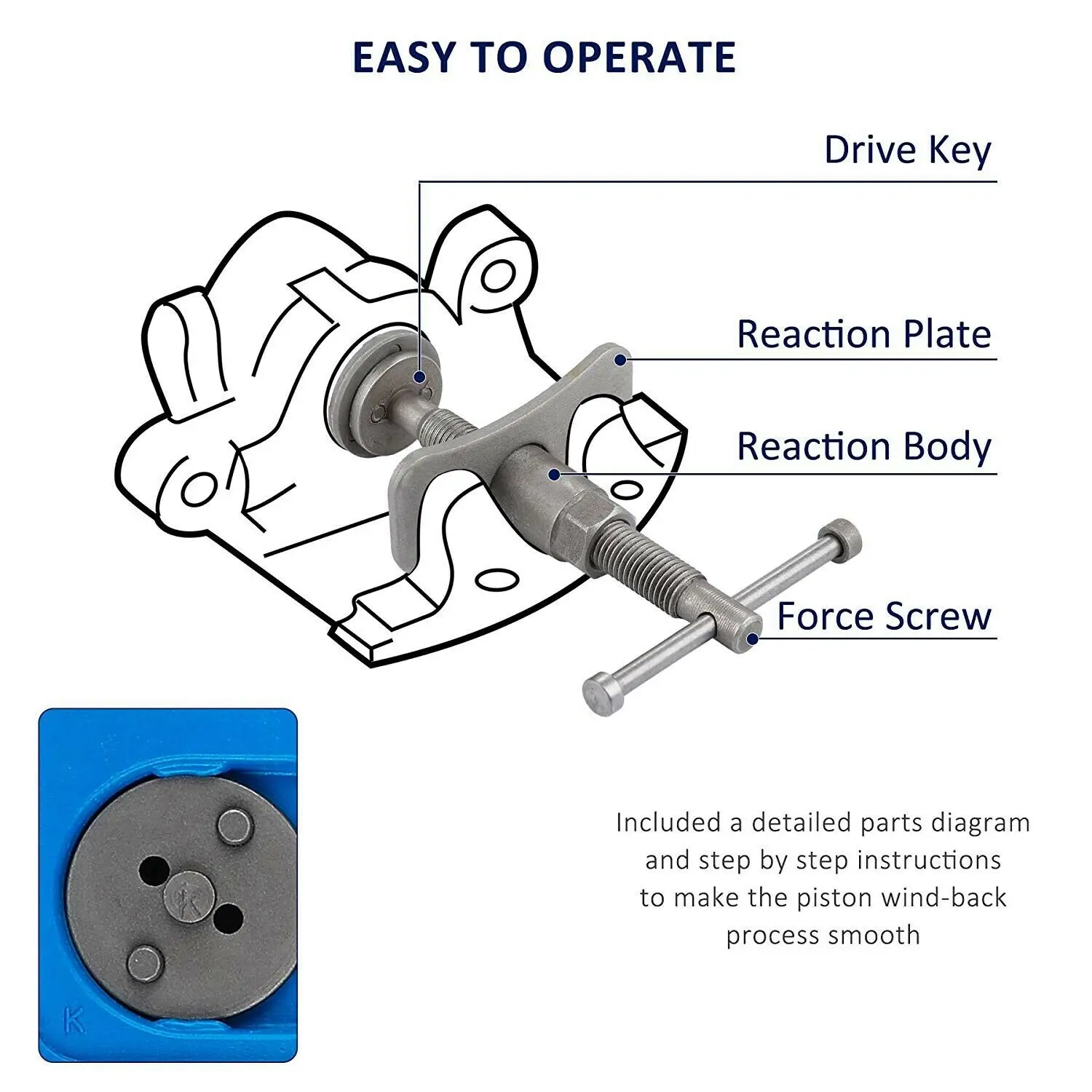 universal 22pc car disc brake caliper piston rewind wind back