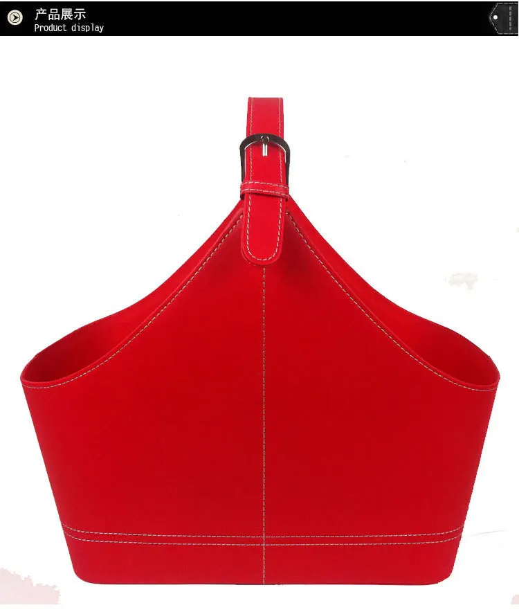 Beautiful atmosphere of classic leather leather basket storage basket gift basket basket shopping basket hand mid autumn
