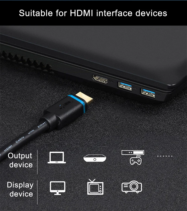 SIPU High Speed Flat HDMI Cable Support Ethernet 4K 3D 2160p 1440p 1080p and Full HD - ANKUX.COM
