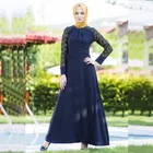 soft quality polyester islamic clothing printed modern muslim Front closed dress women abaya