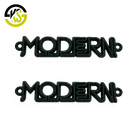2019 New product made black color custom 2 hole metal letter name tag for clothing