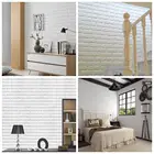 EVA White Brick 3D Wall Panels Wallpaper Sticker and Peel for Living Room Bedroom Background Wall Decoration