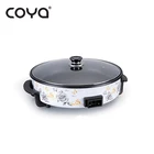 electric pizza pan skillet with flower painting