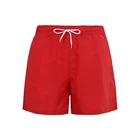 Custom solid red Board Style Swim Trunk Mens Quick Dry Beach Short