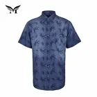 Latest design custom print plain cotton shirt denim jeans beach shirts