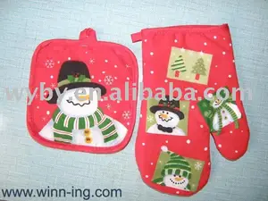 set,oven mitt,oven glove ,christmas gift,holiday decoration