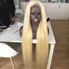 40" Long 130% density Very Fuller Custom Blonde 613 Color Cuticle Aligned Human Hair Transparent Full lace wig