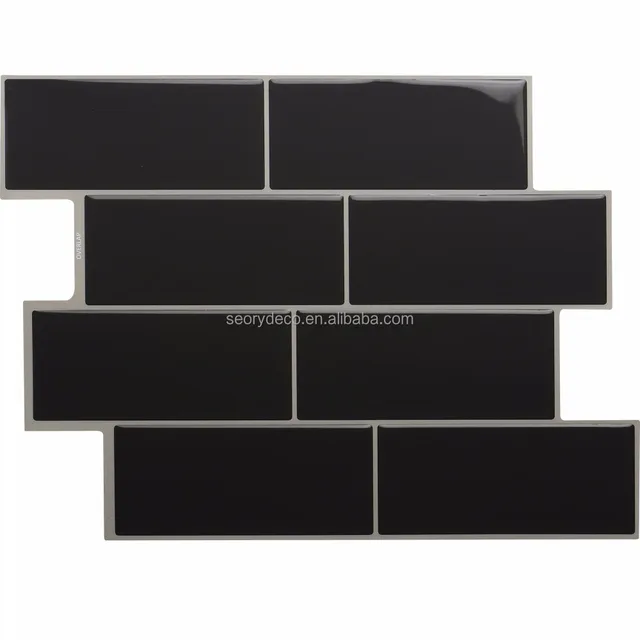Brick design peel and stick kitchen backsplash wall tile vinyl mosaic sticker