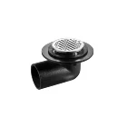 Cast Iron Adjustable Shower Drain With Round brass grate and strainer