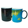 Shenzhen Factory Ceramic Changing Color Mug World Map Magic Mug For Earth Day