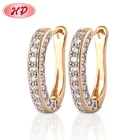Gold Earing Jewellery Manufacturer 18K Gold Jewellery Classic Round Crystal Hoop Earing For Women