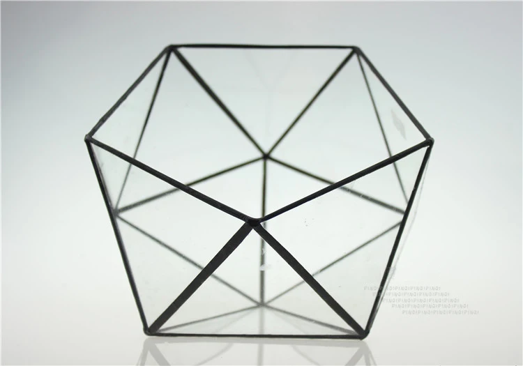 Fifteen side cutting oblique mouth hemispherical geometry retro micro glass greenhouse landscape glass