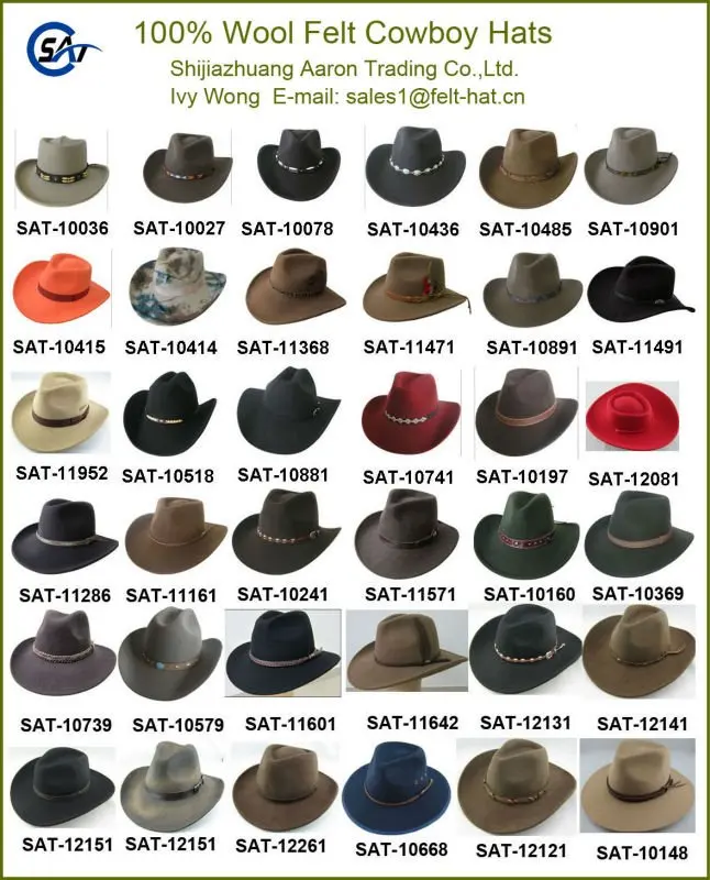 names of cowboy hat shapes