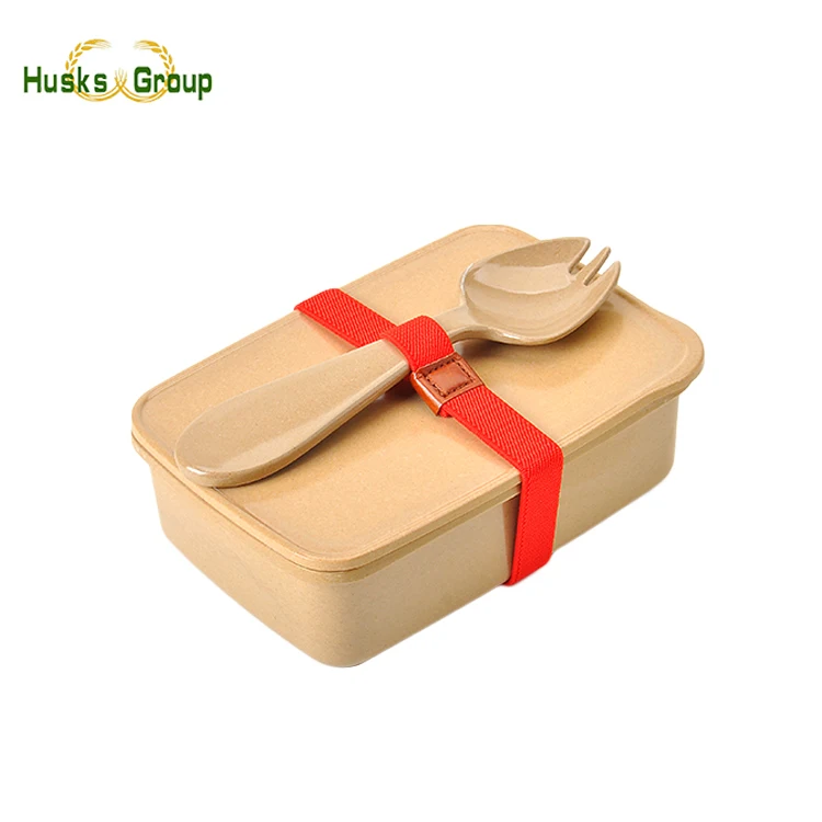 most healthy microwave safe rice husk plant fiber bento box